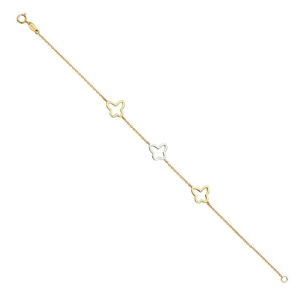 14k real gold butterfly bracelet dainty trendy | Gift for Girlfriend | Trendy | - Picture 2 of 11